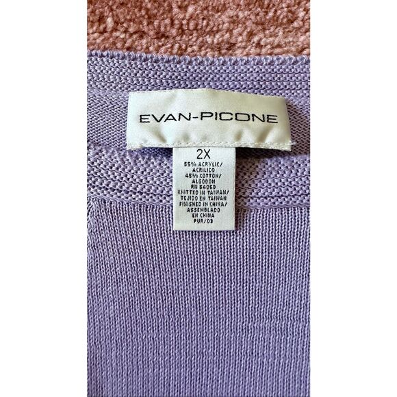 NWT Evan Picone Woman Lavender Knit Short Sleeve Top Pullover Stretch 2X - Picture 7 of 9